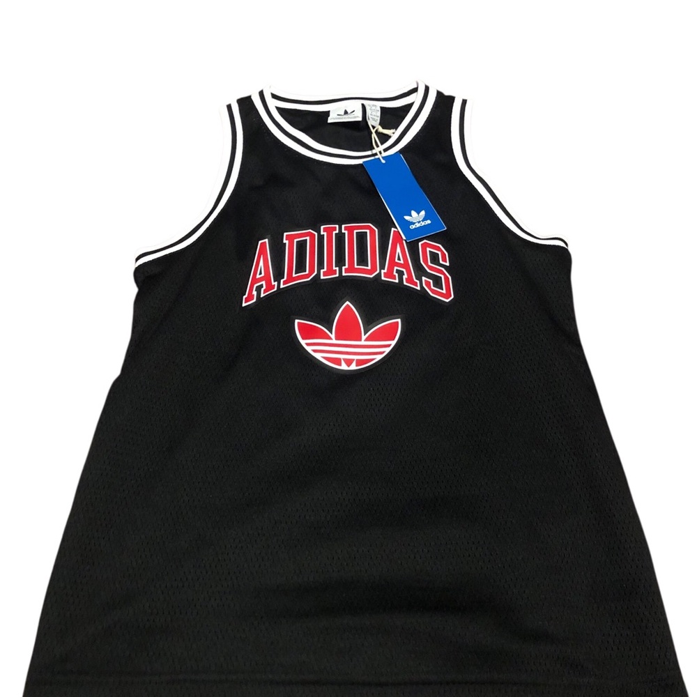 Adidas Black & Red Sleeveless Basketball Top